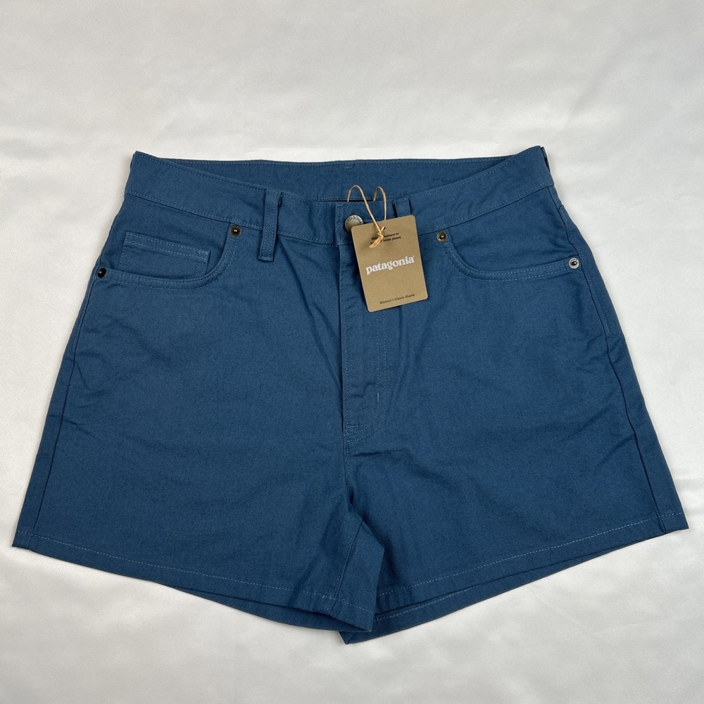 NWT Patagonia Shorts Women's 8 Still Blue Classic Cotton Stretch Canvas Outdoor